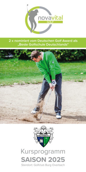 Broschüre Novavitalgolf Saison 2025 Titelbild Broschüre Novavitalgolf Saison 2025 Titelbild