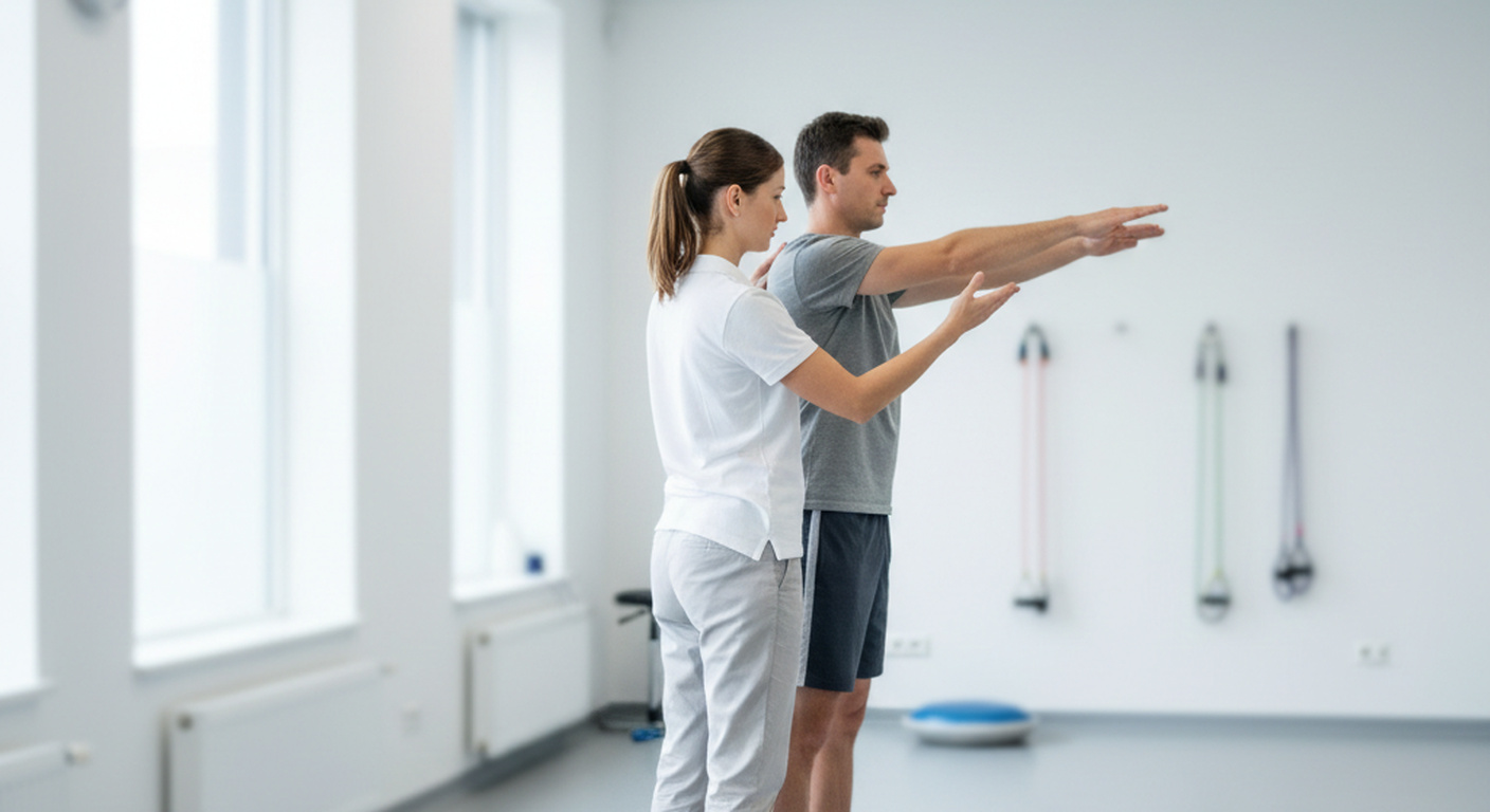 Bewegungstherapie bei novavital Hennef – Patient macht Übungen unter Anleitung